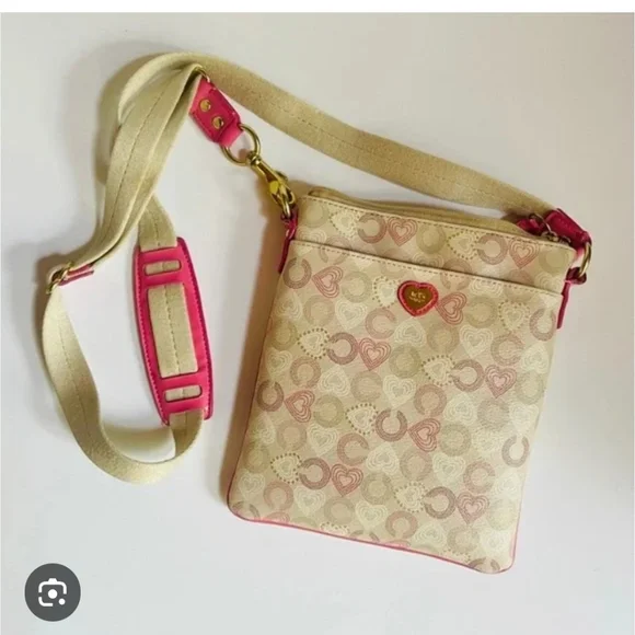Coach Tan and Pink Crossbody Bag - Picture 2 of 8
